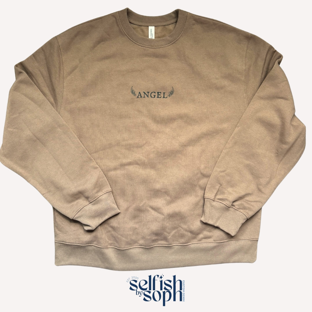 Devils Roll the Dice Vintage Brown Crew Neck
