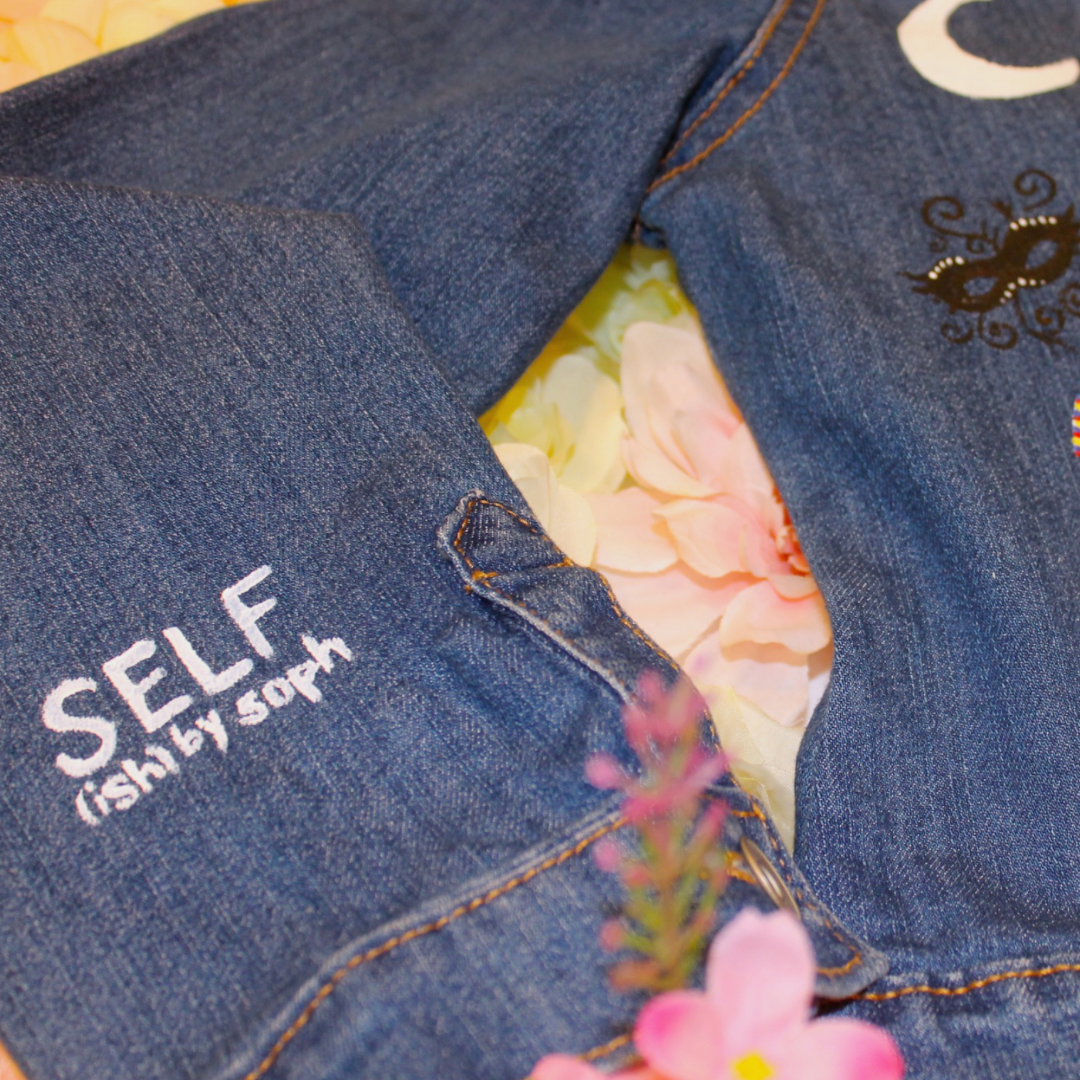 Taylor Swift inspired Children's hand painted denim jacket for girls based on Eras Tour, Fearless, Sparks Fly, Speak Now, Midnights, Folklore, Evermore, 1989, Red Albums