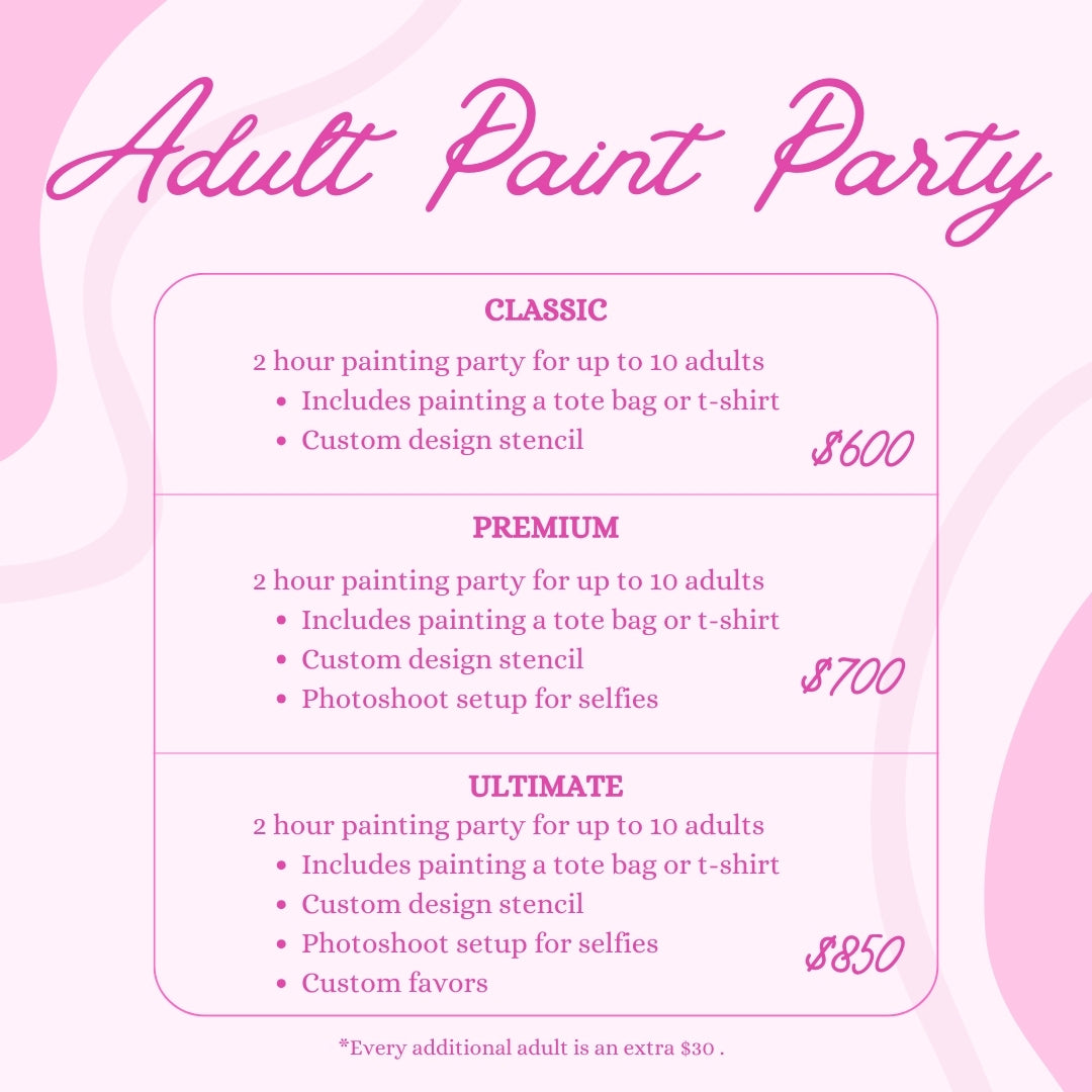 adult paint party package adult party ideas paint and sip host hosting party 