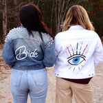 Load image into Gallery viewer, The Evil Eye Women&#39;s Denim Jacket
