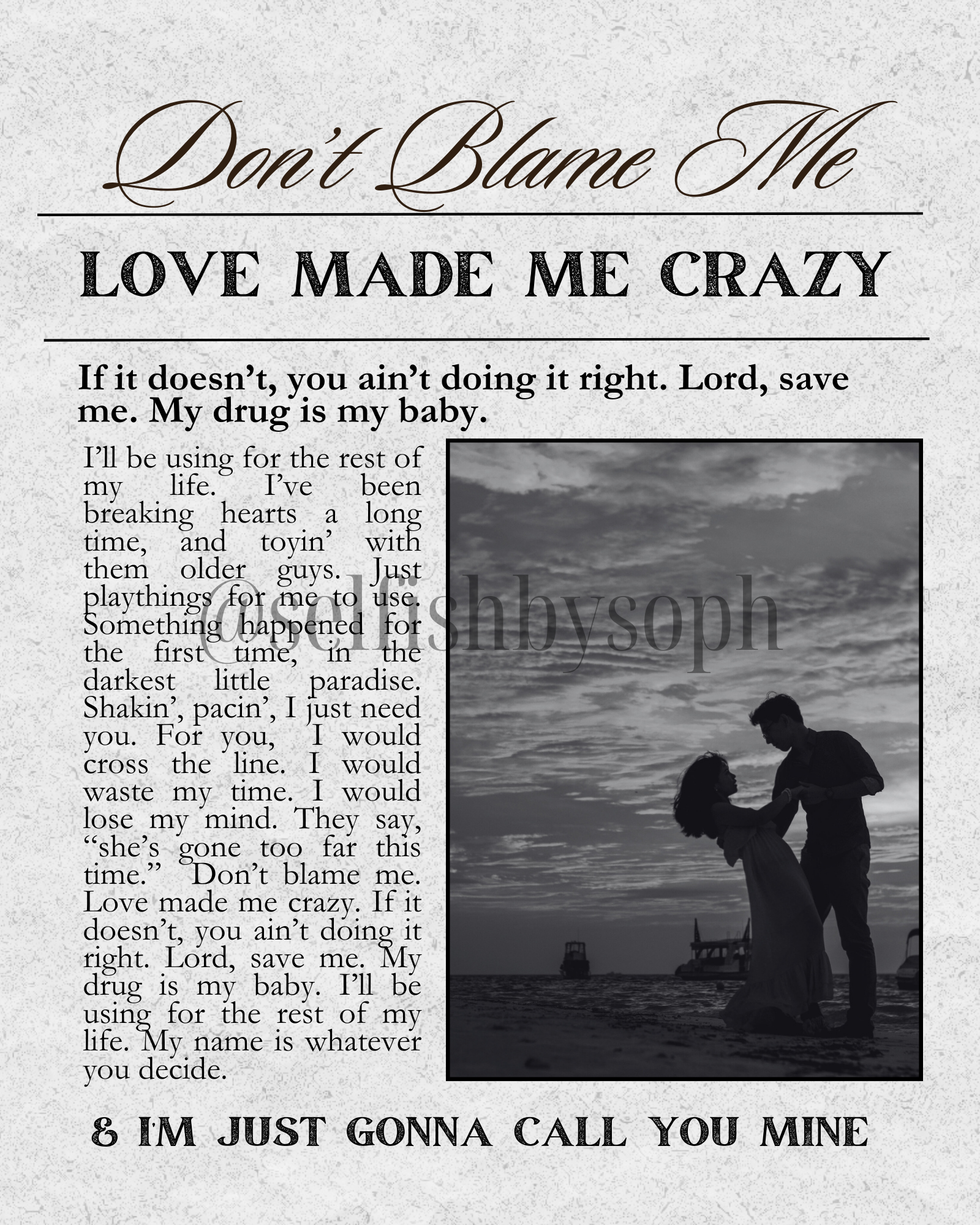Don’t Blame Me Print