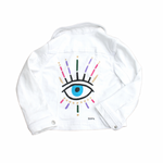 Load image into Gallery viewer, The Mini Evil Eye Children&#39;s Denim Jacket
